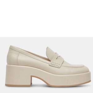 NEW DOLCE VITA women's yanni platform leatherpenny loafer in cream